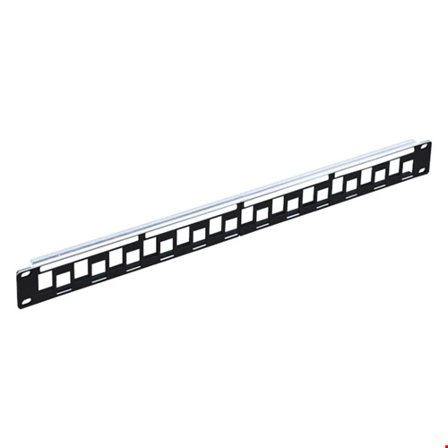 R & M 19 Inch 1U Patch Panel 24-Port BASIC, Black, Empty (R795465)