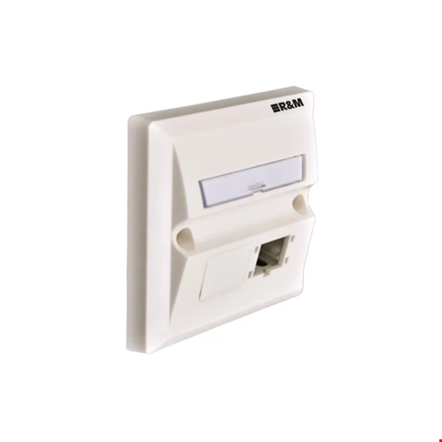 R & M BS Faceplate 86x86, 2x1 Port, Pure White with Keystone Jack (R795068)