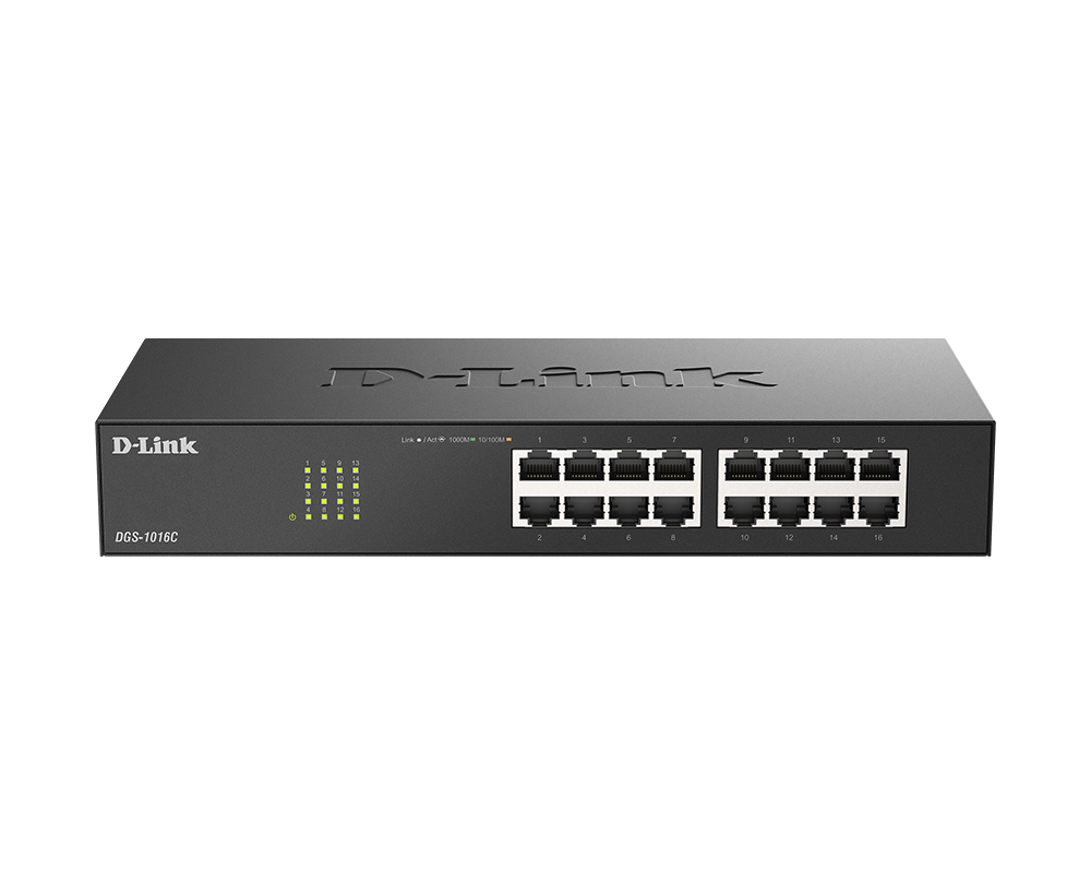 D-Link 16-Port 101001000Base-T Unmanaged Switch (DGS-1016CB)