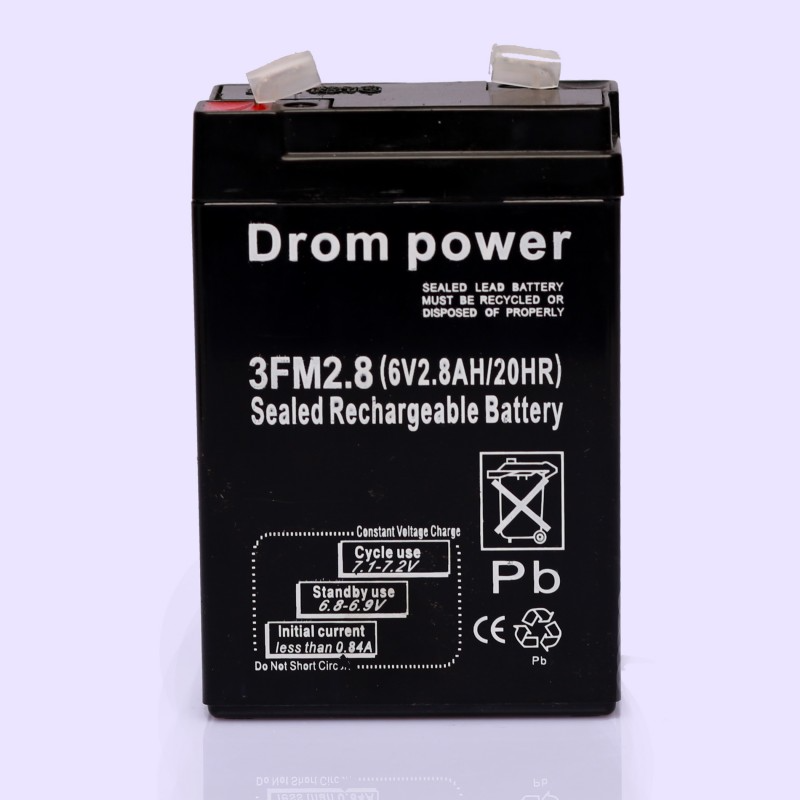 DROMPOWER 6V 2.8Ah Deep Cycle Solar Battery