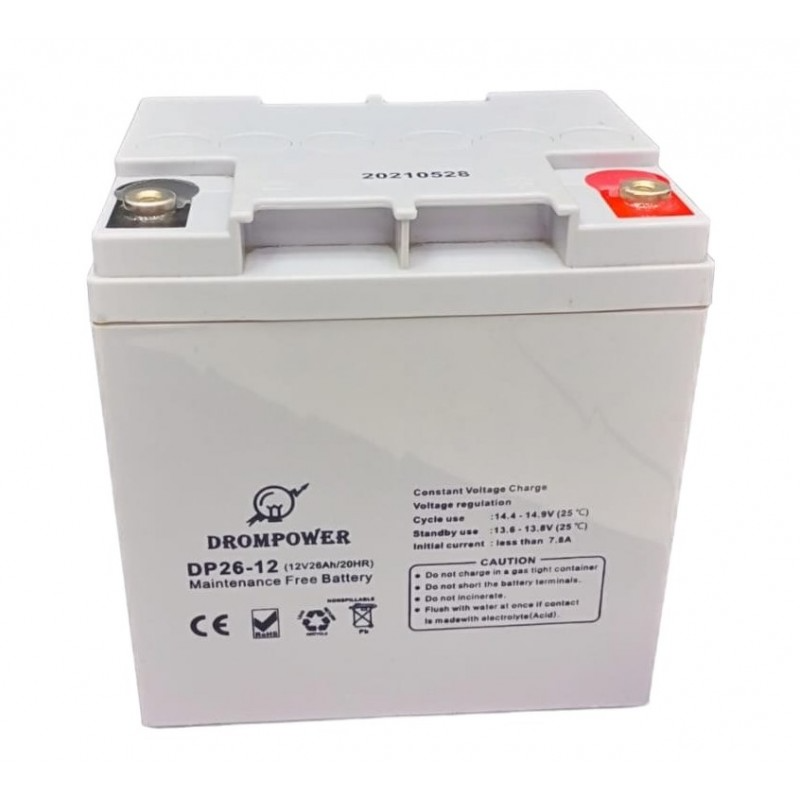 Drom Power 12V 26Ah Deep Cycle Maintenance-Free Battery