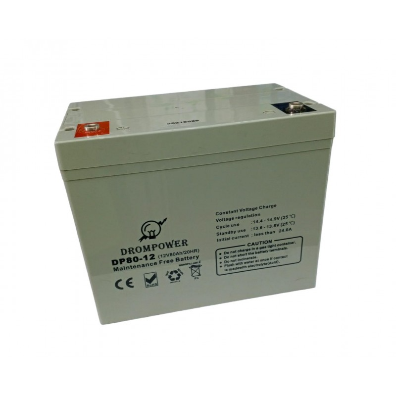Drom Power 12V 80Ah Deep Cycle Maintenance-Free Battery