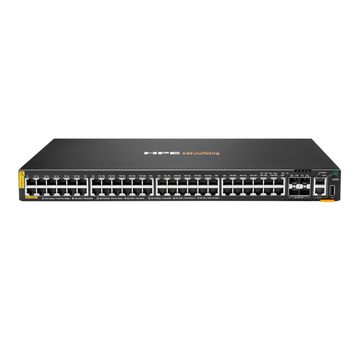 HPE Aruba Networking CX 6200F 48G Class 4 PoE 4SFP+ 740W Switch (JL728B)