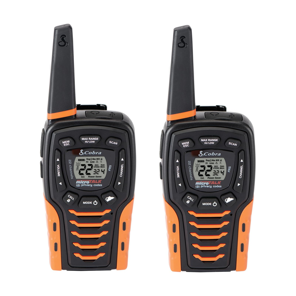 Cobra ACXT645 35-Mile Splashproof Walkie Talkies – 2 Pack