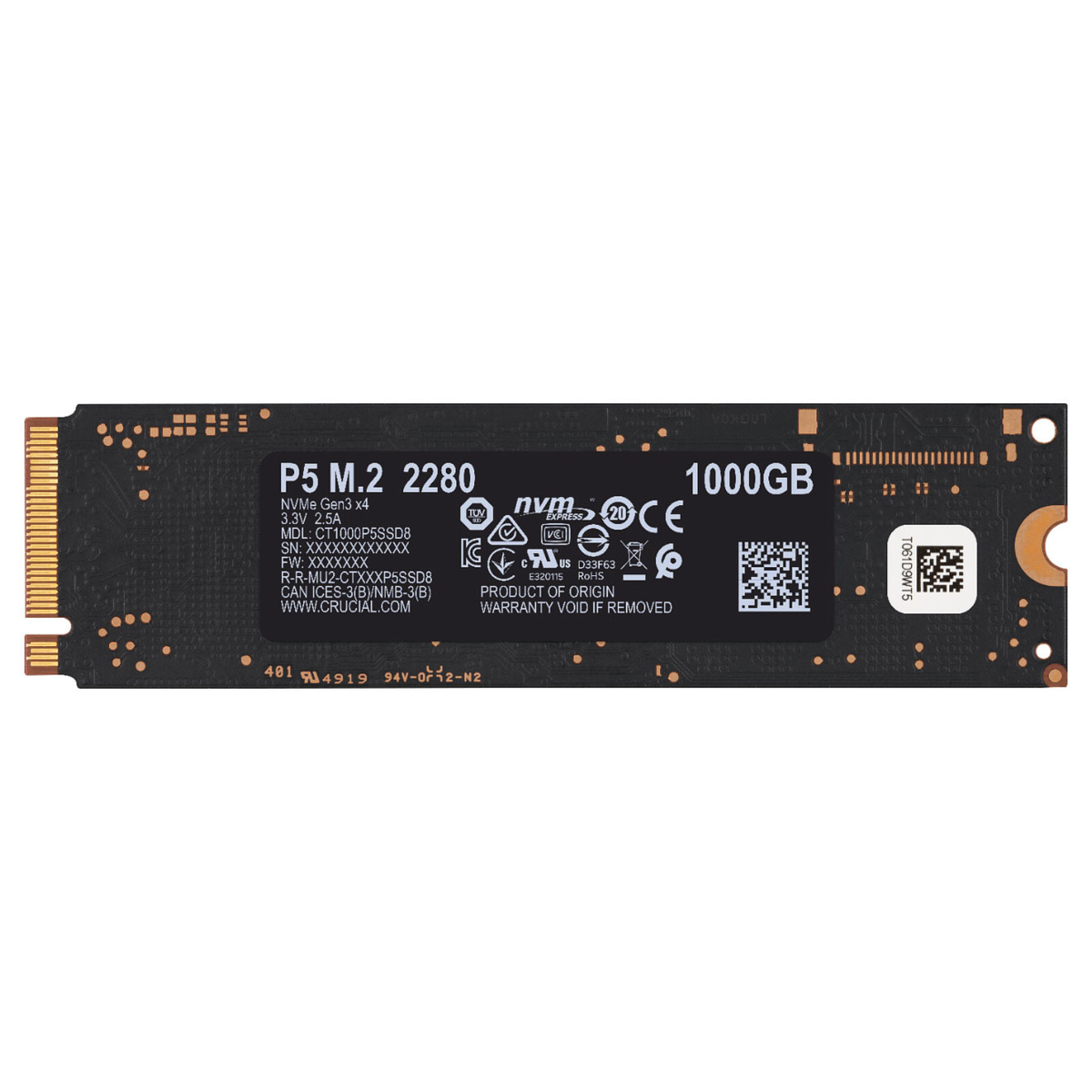 Crucial P5 Plus 1TB M.2 2280 PCIe 4.0 x4 NVMe Internal SSD