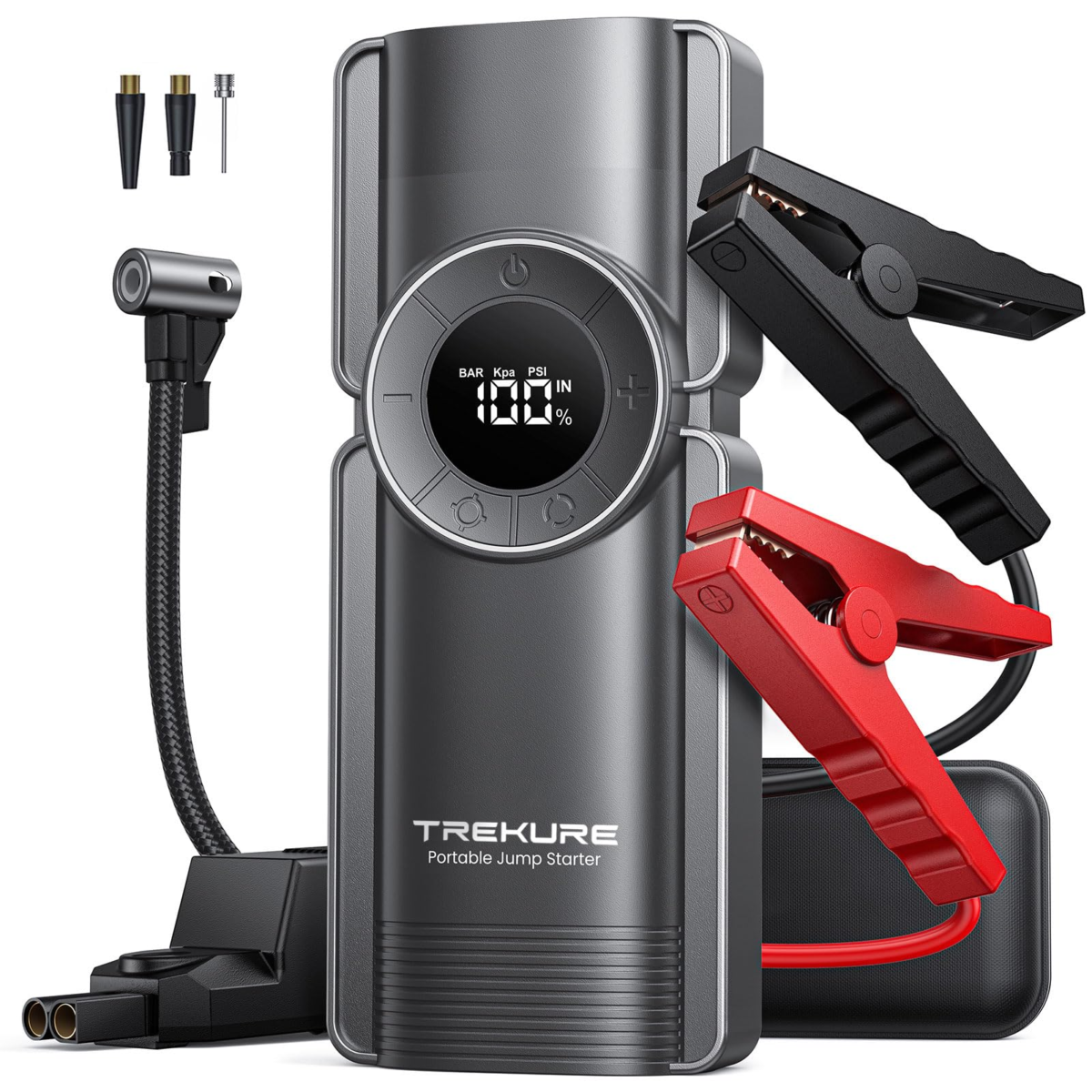 TREKURE Portable Car Jump Starter with Air Compressor – 5000A, 150 PSI